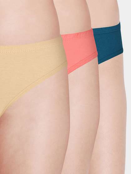 Susie Multicolor Medium Coverage Solid Bikini Panty Combo A