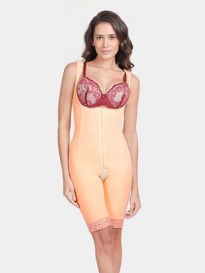 Shyle Apricot Skin Front Open Open Bust Full Body Shapewear