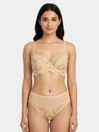 Shyle Honey Peach Lace Non Padded Wired Lingerie Set