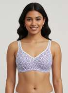 Susie White Purple Printed Seamed Everyday Non Padded Bra