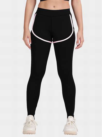 United Classic Black Baby Pink 2 in 1 Yoga Leggings With Shorts