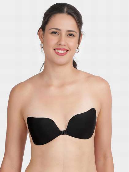 Shyle Adhesive Black Backless Strapless Bra