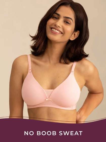 Nykaa Coral Blush Wirefree Triangle Breathe T shirt Bra