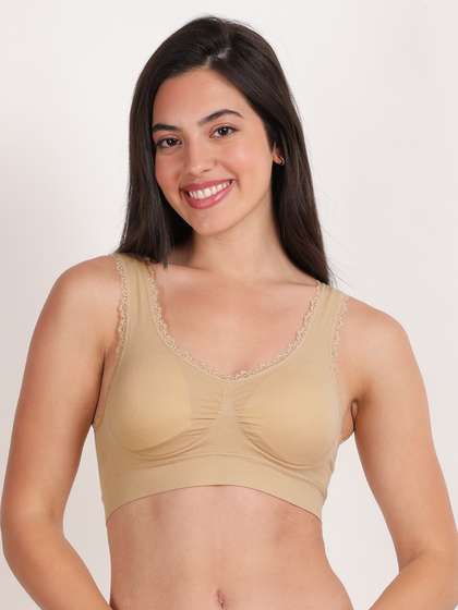 Shyle Skin Ruched with Lace Cami Bra