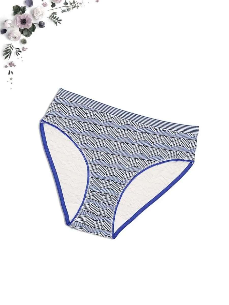Buy Shyle Royal Blue Black Tribal Print Hipster Panties for Women