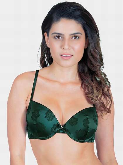 Shyle Green Rose Patterned Bridal Bra