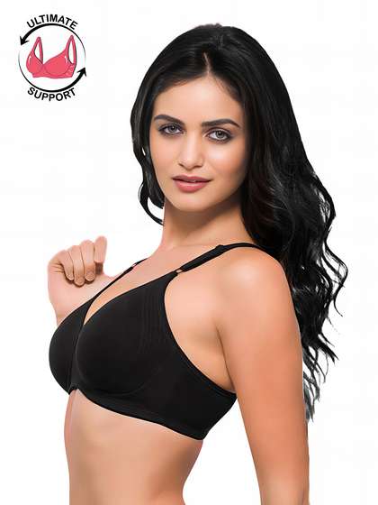 Laavian Black Full Coverage Bra