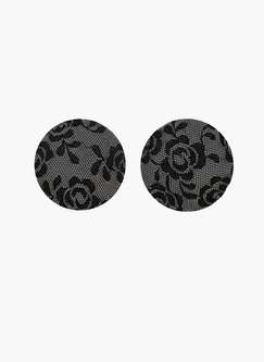 Shyle Black Round Lace Silicone Nipple Pad