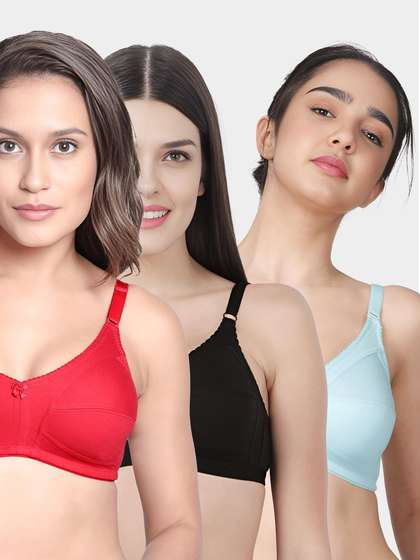 Susie Multicolor Wirefree No Sag M Frame Bra Combo A