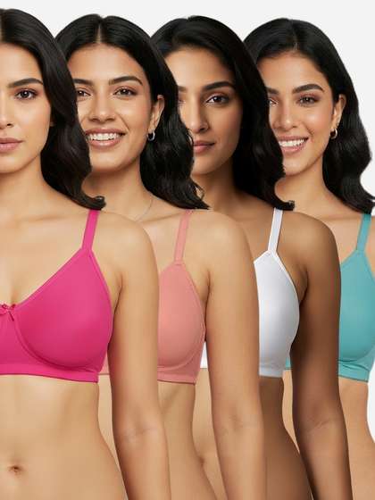 Susie Multicolor
                                  Solid Full Side Encircled Wirefree Non
                                  Padded Everyday Bra Combo G