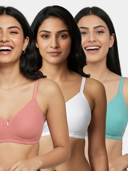 Susie Multicolor Solid Full
                                    Side Encircled Wirefree Non Padded
                                    Everyday Bra Combo H