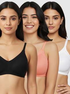 Susie Multicolour Moulded M-frame Non Padded Everyday Bra Combo E