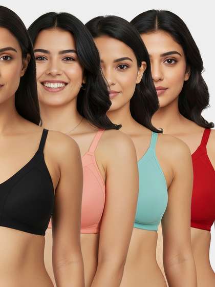 Susie Multicolour Moulded M-frame Non Padded Everyday Bra Combo F