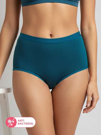 Susie Moroccan Blue Breathable
                          Cotton High Waist Brief
