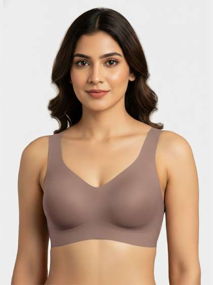 Shyaway Sphinx Grey Removable Padding Honeycomb Structure Back Slip On Seamless Bra