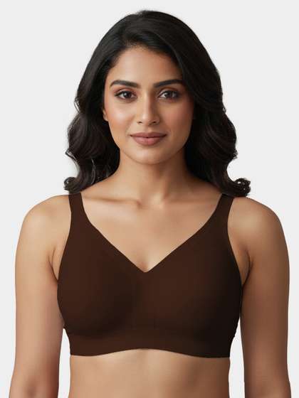 Shyaway Soil Brown Padded Wirefree Firm Support Seamless Bra