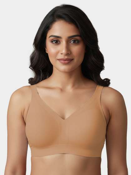 Shyaway Tan Skin Padded Wirefree Firm Support Seamless Bra