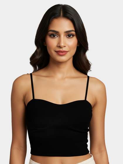 Shyaway Black Beauty Padded Ribbed Seamless Bralette