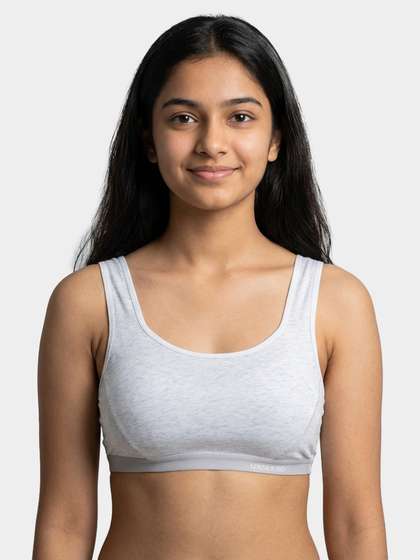 Shyle Teens Light Grey Outer Elastic Slip On Bra