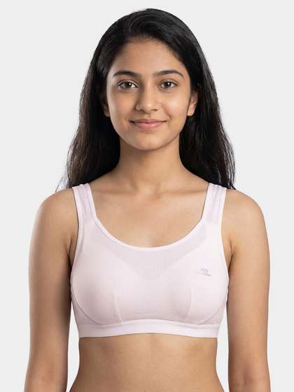 Shyle Teens Blush Pink Padded Striped Band Slip On Bra