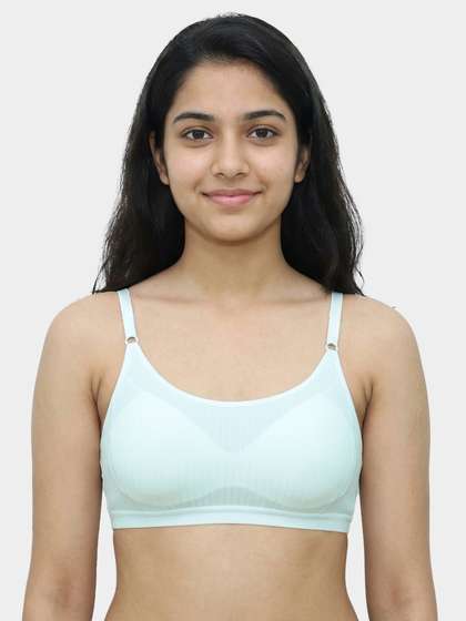Shyle Teens Pastel Green Padded Gentle Support Slip On Bra