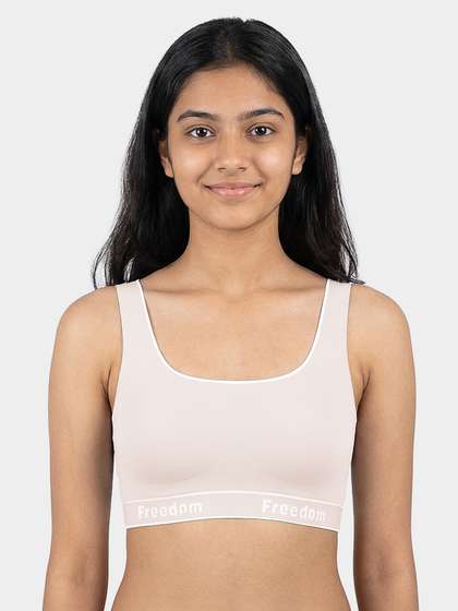 Shyle Teens Blush Pink Padded Seamless Slip On Bra