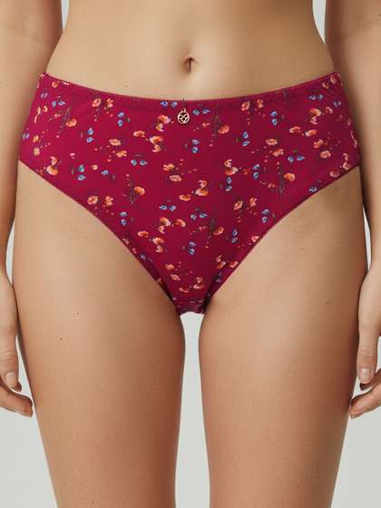 Susie Scooter Red Floral Printed Hipster Panty