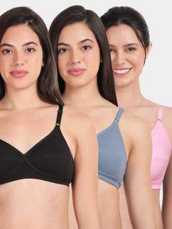 Susie Multicolor X Frame Seamed Wirefree Everyday Bra Combo D