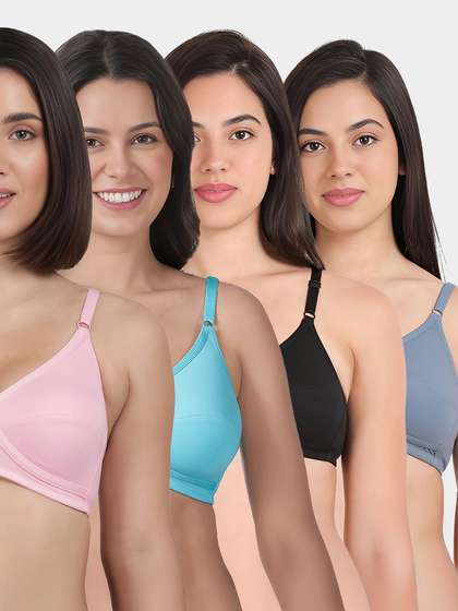 Susie Multicolor X Frame Seamed Wirefree Everyday Bra Combo E