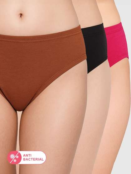 Susie Multicolor Medium
                          Coverage Solid Bikini Panty Combo N