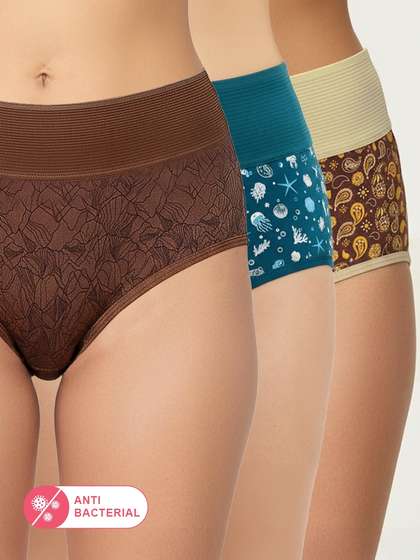 Susie Printed Multicolor Tummy Tucker Panty Combo L