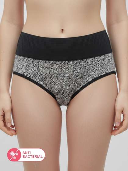 Susie Black Vapor Printed Tummy Tucker Panty