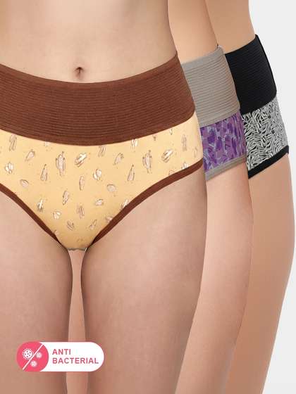 Susie Printed Multicolor Tummy Tucker Panty Combo S