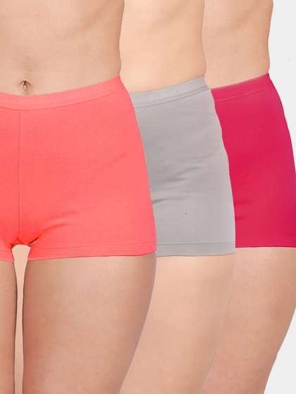 Susie Multicolor Solid Boyshorts Panty Combo G