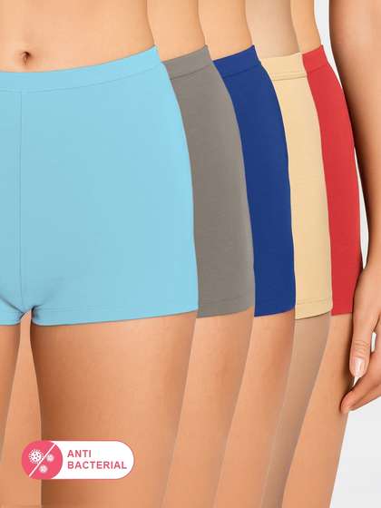 Susie Multicolor Solid Boyshorts Panty Combo M