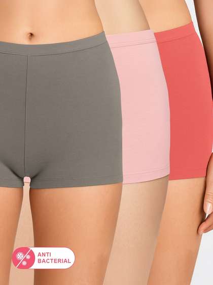 Susie Multicolor Solid Boyshorts Panty Combo S