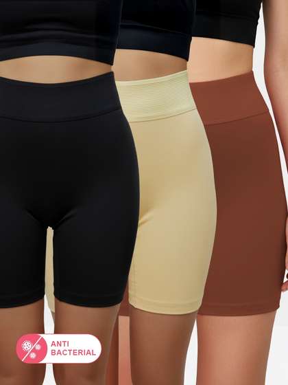 Susie Solid Multicolor Anti-chafing Tummy Tucker Undershorts Combo C