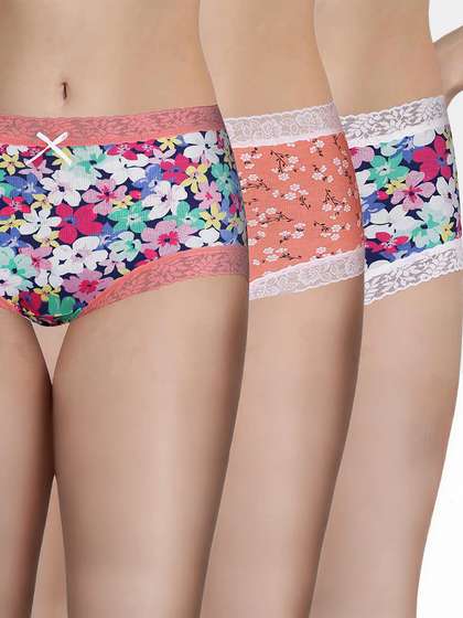 Susie Multicolor Floral Printed Medium Waist Hipster Panty Combo F
