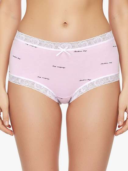 Susie Baby Pink Fashion Text
                          Print Full Coverage Hispter Panty
