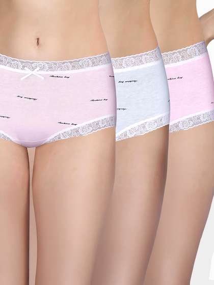 Susie Multicolor Fashion Text Print Full Coverage Hispter Panty Combo A