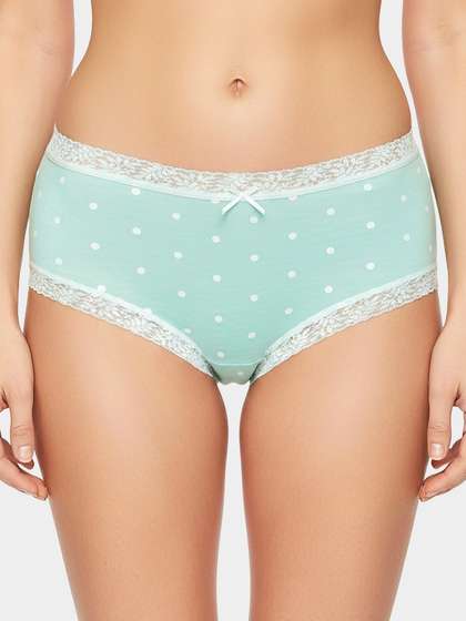 Susie Light Green Melange Polka
                          Full Coverage Hipster Panty 