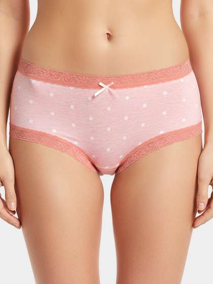 Susie Pink Peach Polka Full
                          Coverage Hipster Panty 