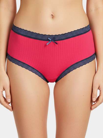 Susie Fandango Pink Ribbed Full
                          Coverage Hipster Panty