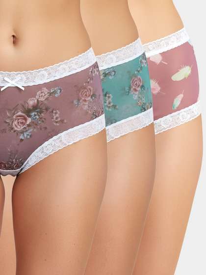 Susie Multicolor Fully Floral Medium Waist Hipster Panty Combo F