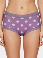 Susie Purple White Polka Floral Full Coverage Hipster Panty