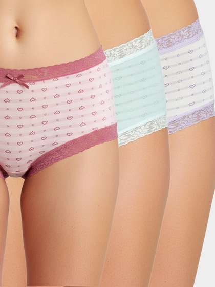 Susie Multicolor Striped Heart Hipster Panty Combo A