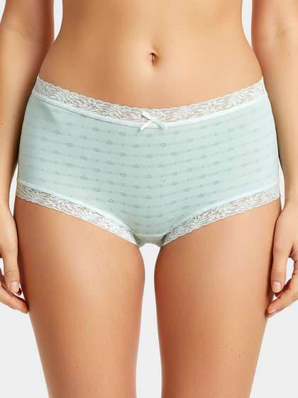 Susie Pastel Blue Striped Heart
                          Hipster Panty