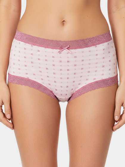 Susie Dark Pink Striped X Print
                          Hipster Panty