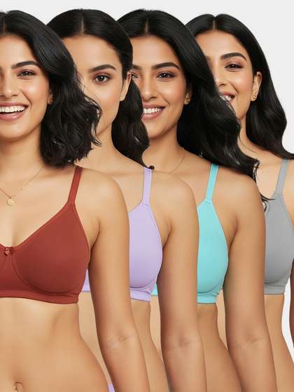 Susie Solid
                                  Multicolor Secret Side Shaper Moulded
                                  Bra Combo D