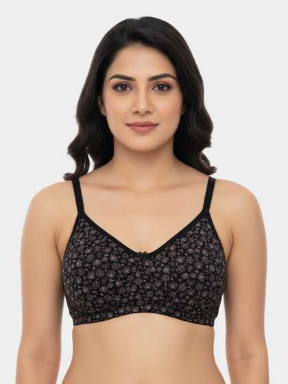 Susie Black Beauty Secret Side Shaper Basic Moulded Printed Bra